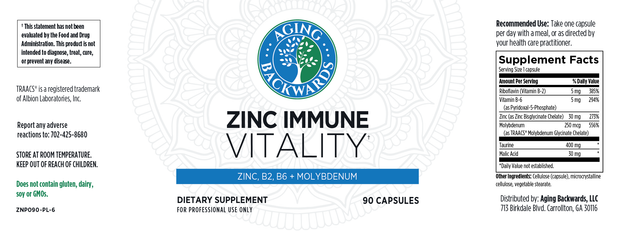 Zinc Immune Vitality - Aging Backwards Wellness
